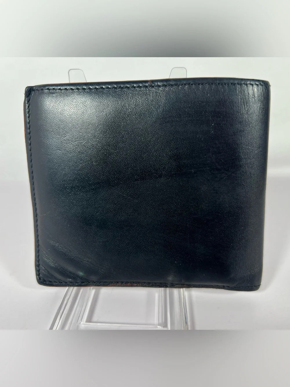 1258: Loewe Anagram Bifold Leather Wallet Black
